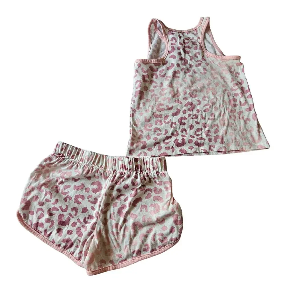 Cat & Jack Tank Top and Shorts Pajama Set in Pink Leopard Print, Size M(8)